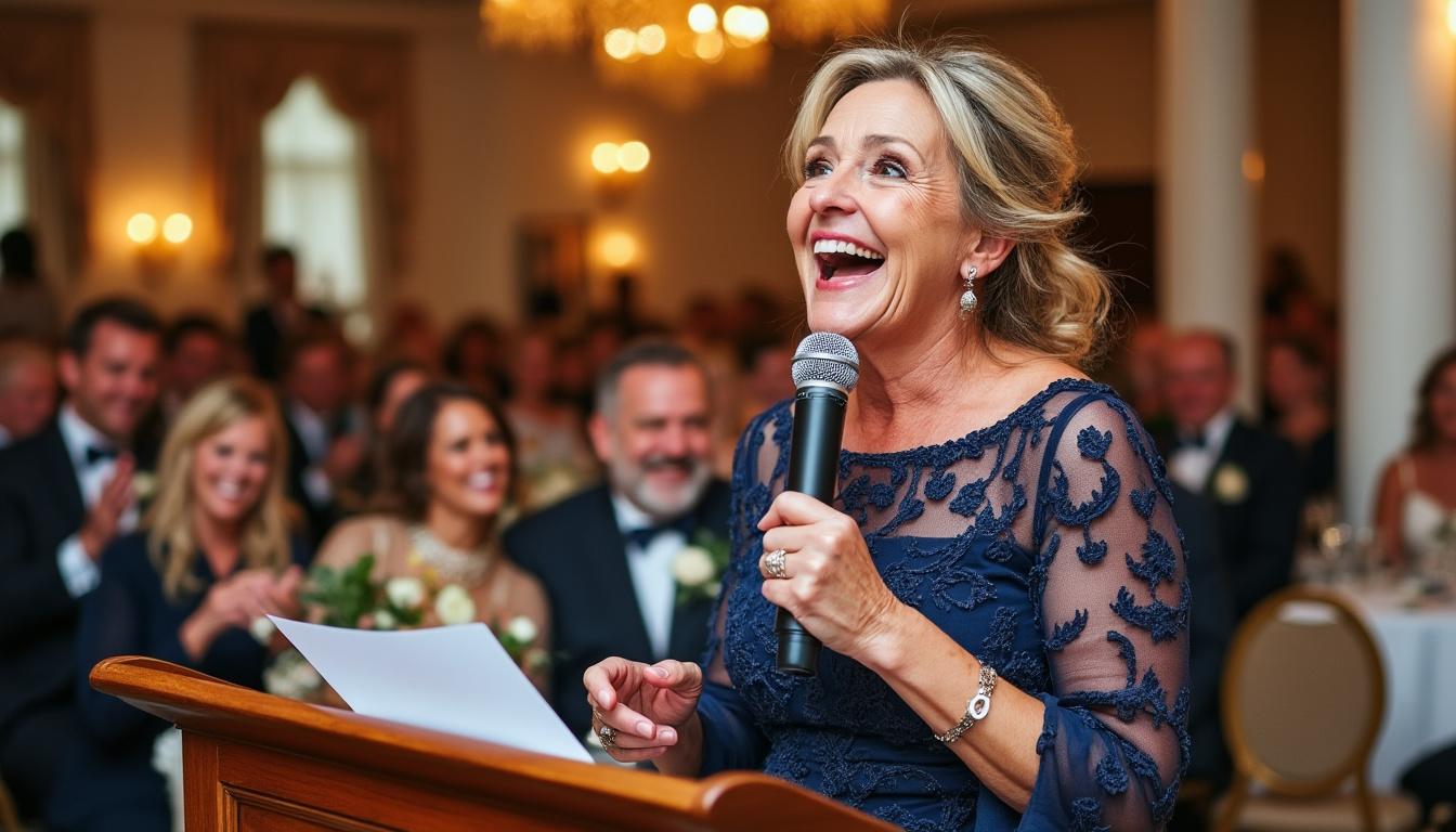 découvrez les meilleures anecdotes drôles et touchantes pour un discours humoristique de la mère du marié qui fera rire et émouvoir tous les invités lors du mariage.