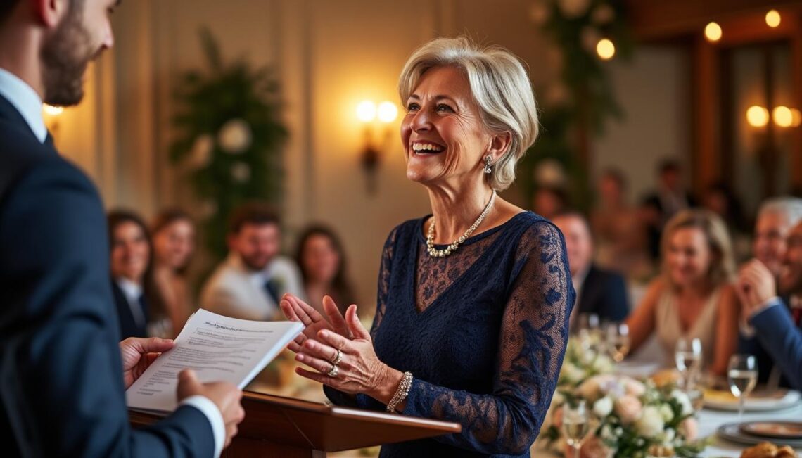 découvrez des anecdotes originales et drôles pour rendre le discours de la mère du marié inoubliable et plein d’humour. inspirez-vous pour captiver l’auditoire et créer une ambiance chaleureuse lors du mariage !