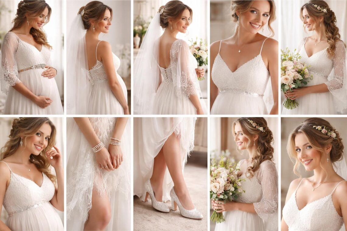 découvrez 10 astuces pour accessoiriser parfaitement vos robes de mariée durant votre grossesse et sublimer votre silhouette le jour j.