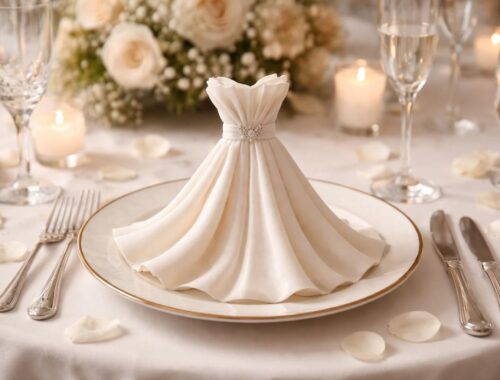 découvrez notre tutoriel étape par étape pour réaliser un pliage de serviette en robe, idéal pour sublimer la décoration de votre mariage avec élégance.