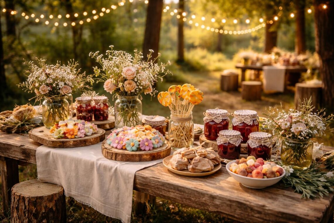 découvrez nos inspirations de bonbons pour un mariage champêtre, alliant charme rustique et douceurs savoureuses pour une réception inoubliable.