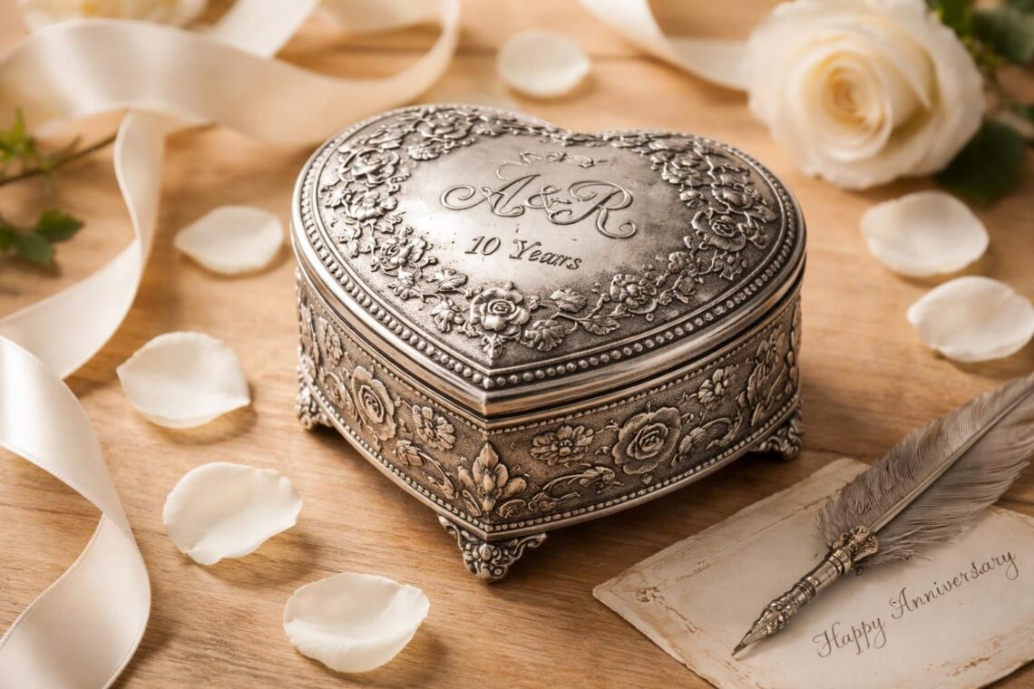 découvrez des idées uniques pour personnaliser un objet en étain à l'occasion de vos 10 ans de mariage et créer un souvenir inoubliable.