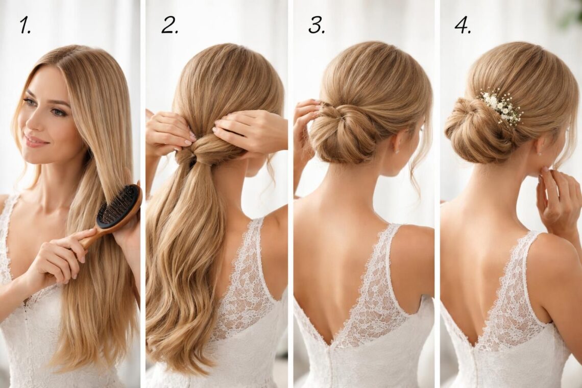 apprenez à réaliser un magnifique chignon de mariage vous-même grâce à ce guide simple et étape par étape, parfait pour un look élégant et sophistiqué le jour j.