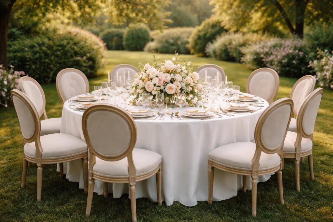 découvrez comment choisir la taille idéale d'une nappe pour une table ronde de 8 personnes lors d'un mariage, alliant élégance et praticité pour votre réception.