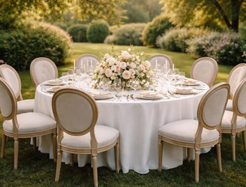 découvrez comment choisir la taille idéale d'une nappe pour une table ronde de 8 personnes lors d'un mariage, alliant élégance et praticité pour votre réception.
