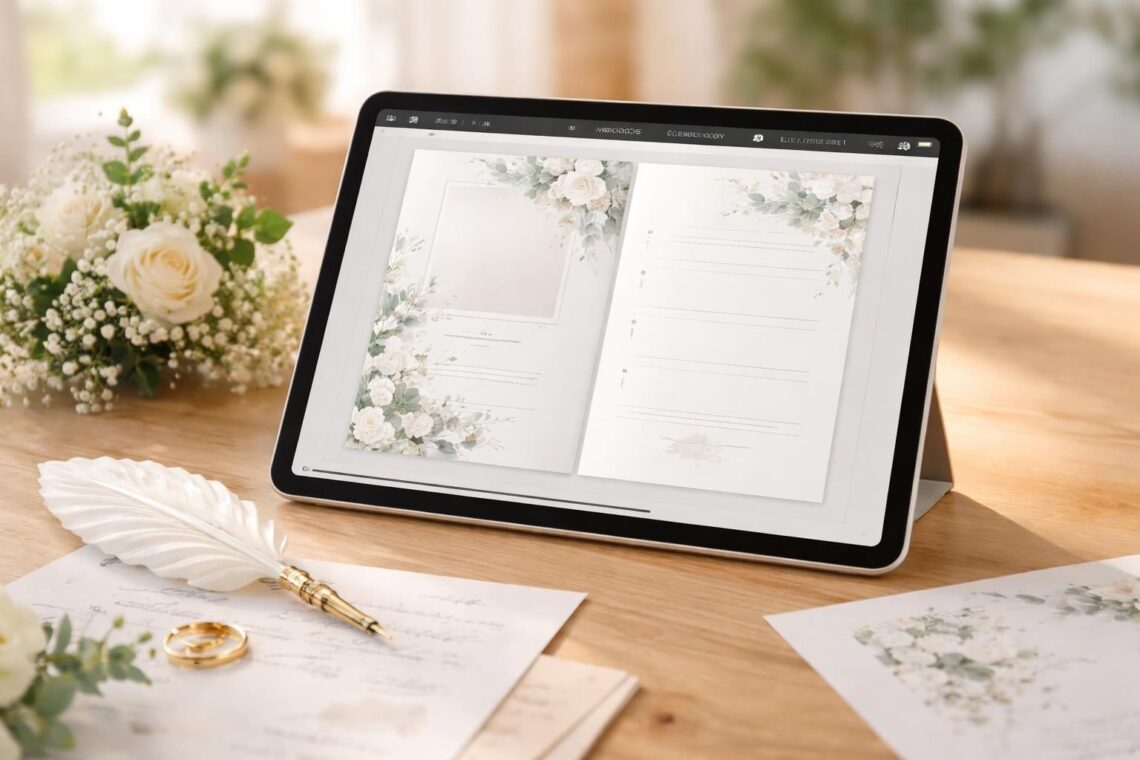 découvrez comment préparer facilement un livret de cérémonie laïque pour votre mariage directement sur ipad air, alliant simplicité et élégance pour un jour inoubliable.