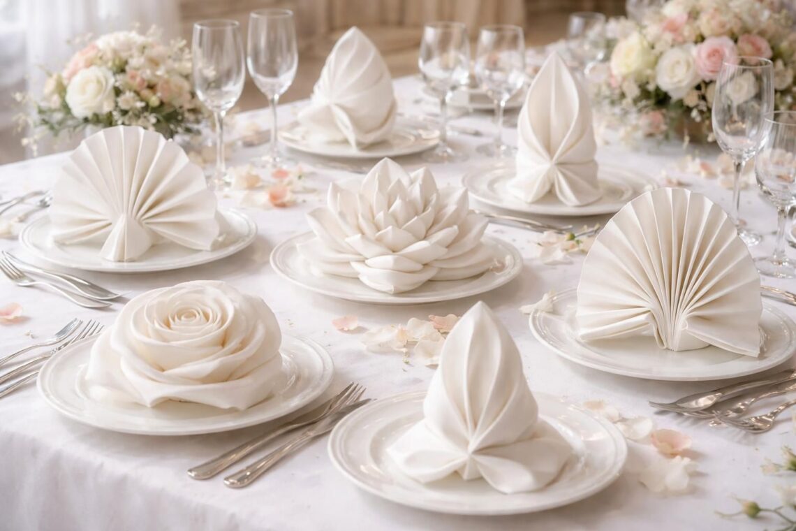 découvrez des techniques raffinées pour plier les serviettes de mariage avec élégance et style, et apportez une touche unique à votre décoration de table.