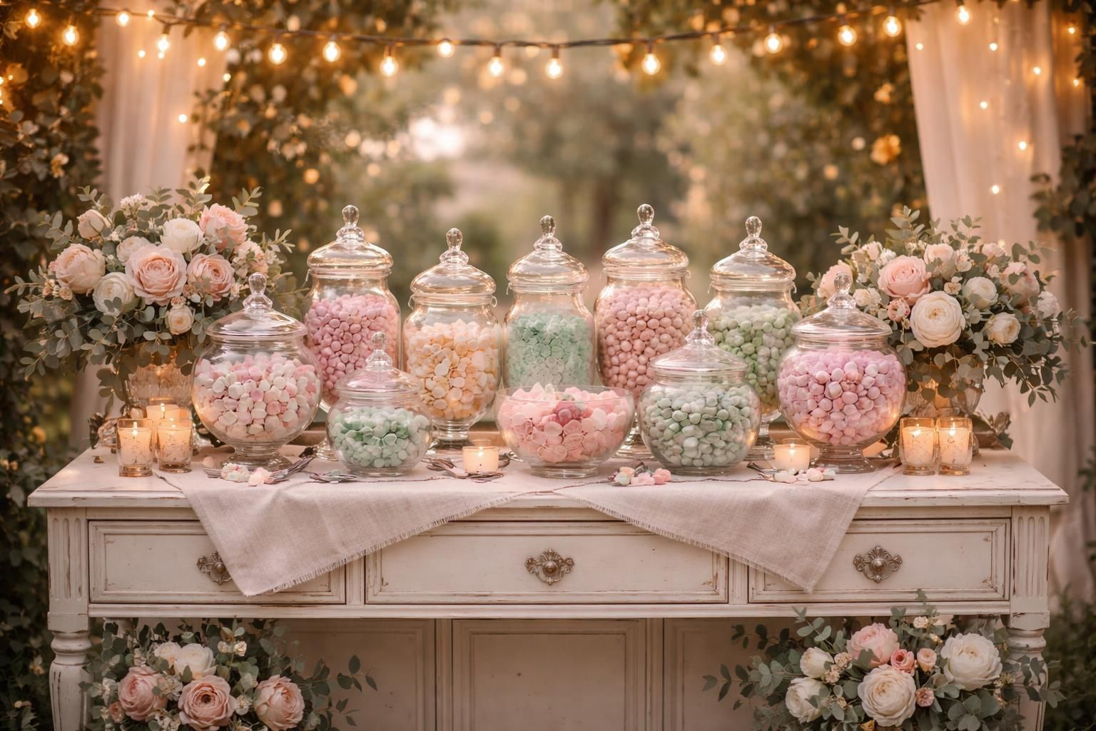découvrez 5 astuces originales pour décorer un meuble « candy bar » et sublimer votre mariage romantique avec élégance et douceur.