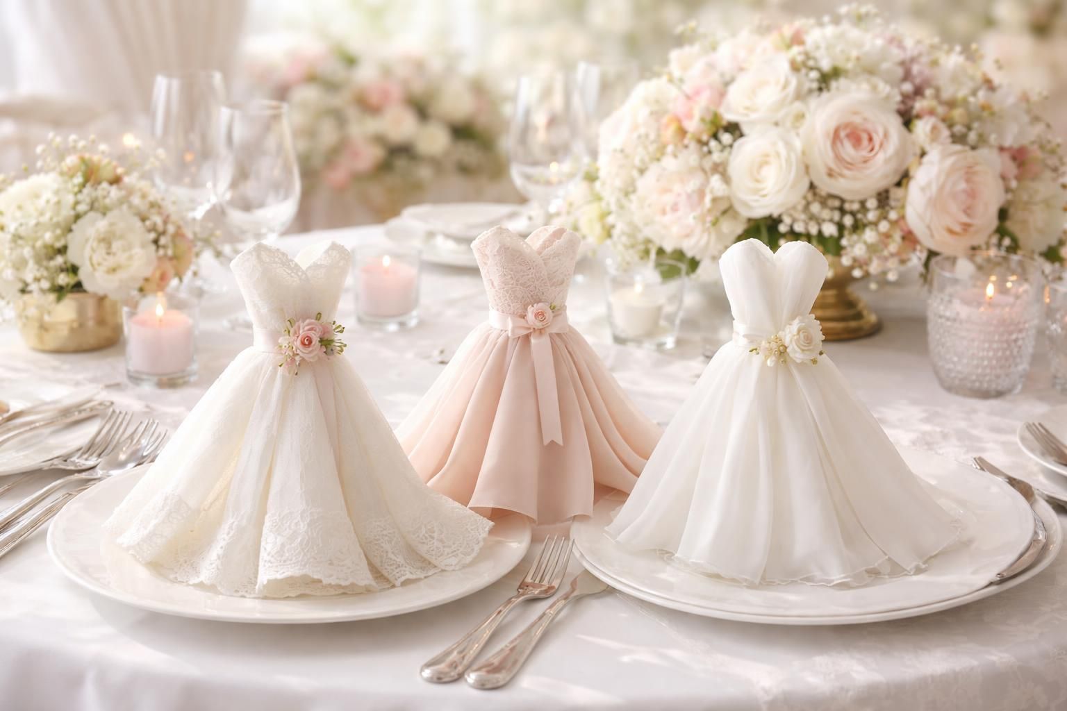 découvrez comment le pliage de serviette en forme de robe peut apporter élégance et charme à votre table de mariage, pour une décoration raffinée et mémorable.