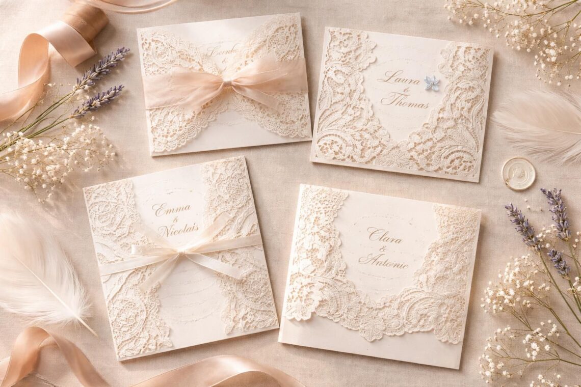 découvrez des idées uniques et abordables de faire-part de mariage en dentelle pour un événement élégant et mémorable.