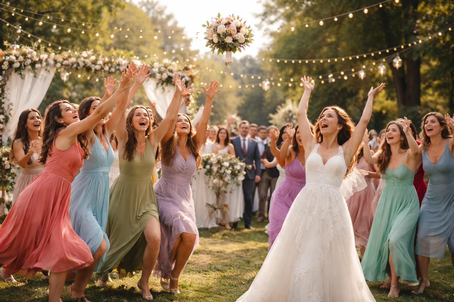 découvrez les moments de succès et les imprévus lors du lancer de bouquet de mariage, tradition pleine de surprises et d'émotions.