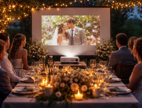 découvrez le mini vidéoprojecteur epson idéal pour projeter le diaporama des mariés lors du dîner, offrant une image nette et un moment inoubliable.