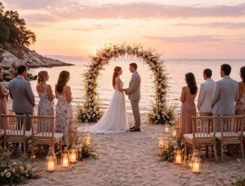 découvrez une cérémonie de mariage intime au bord de mer, où romance et beauté naturelle se rencontrent pour un moment unique et inoubliable.