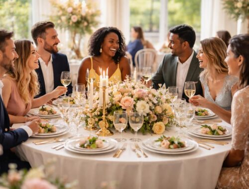 découvrez comment une table ronde lors d'un mariage favorise les échanges et crée une ambiance conviviale entre les invités.