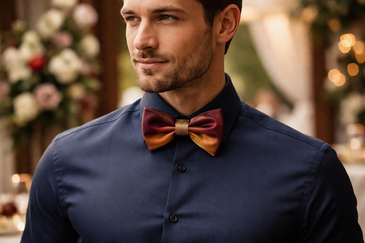 découvrez comment choisir la couleur parfaite de nœud papillon pour accompagner une chemise bleu marine et réussir votre tenue de mariage avec élégance et style.