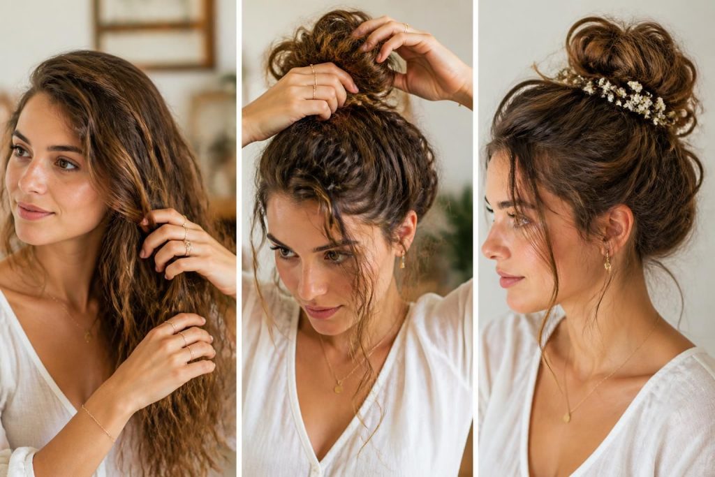 découvrez comment réaliser un chignon bohème haut en 3 étapes faciles avec notre guide express, pour un look élégant et naturel en un rien de temps.