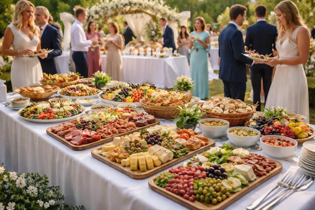 découvrez comment calculer la quantité idéale de nourriture pour un buffet froid lors d'un mariage en fonction du nombre d'invités, afin d'assurer un repas réussi et équilibre.